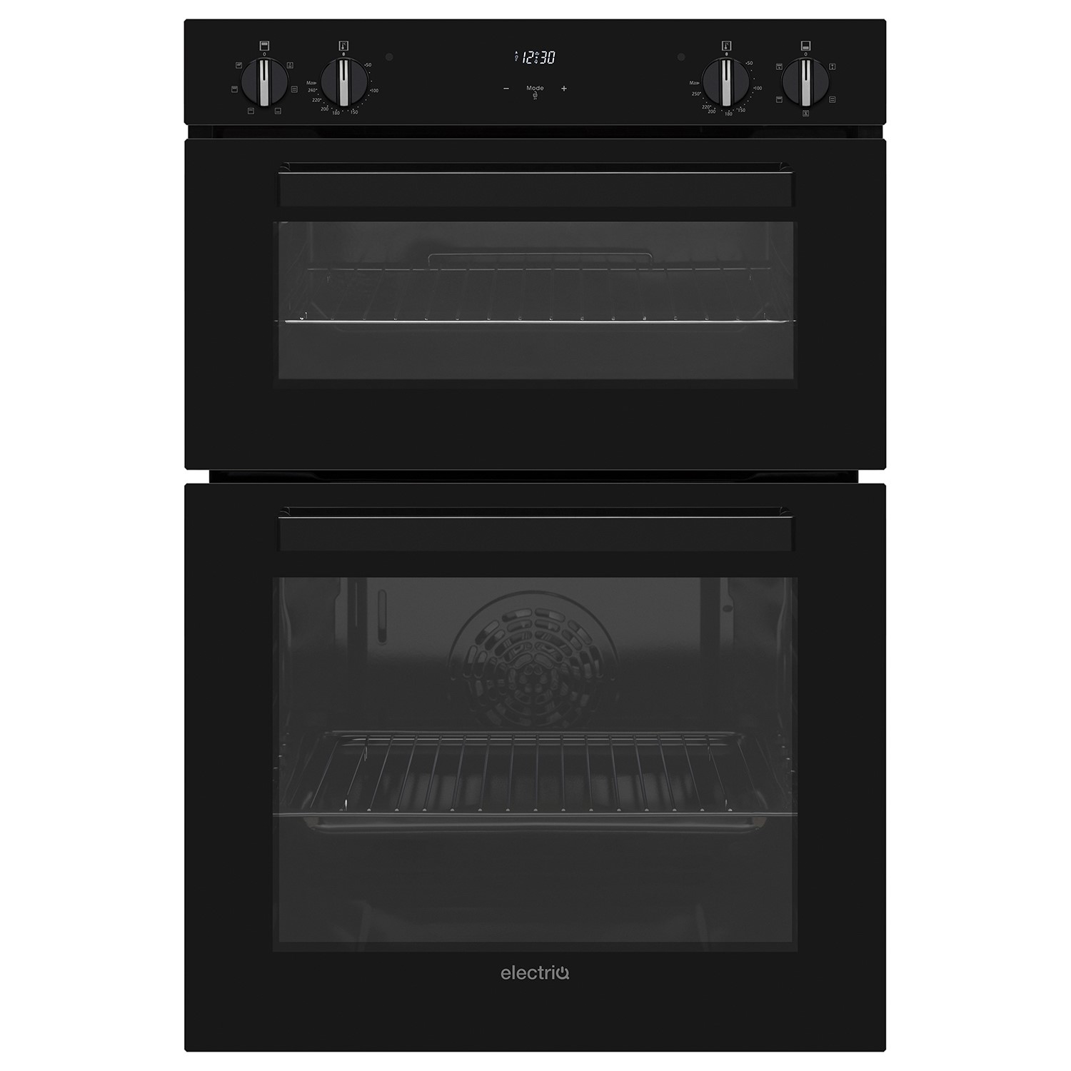 electriQ Built-In Electric Double Oven - Black
