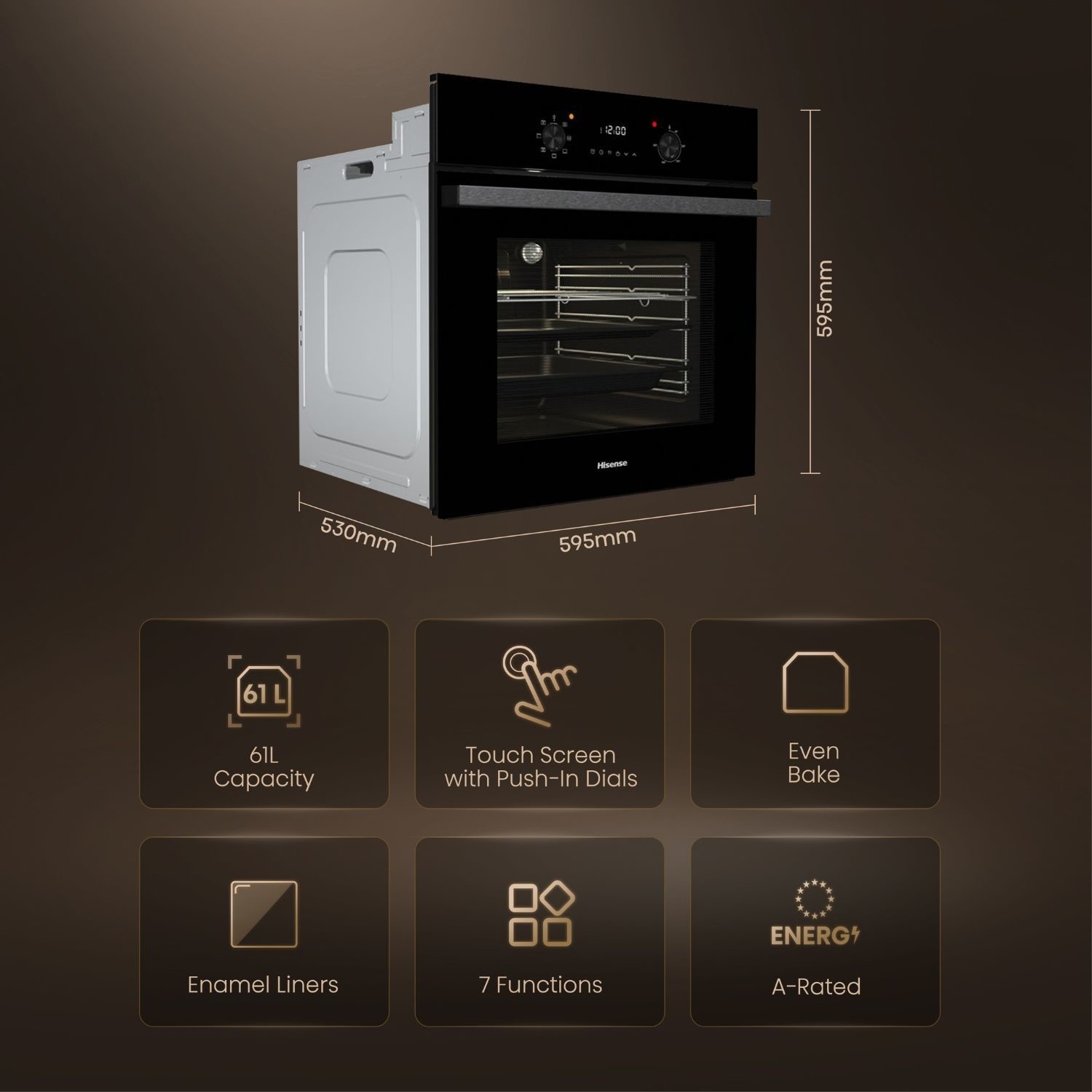 Hisense Electric Single Oven - Black - Image 2