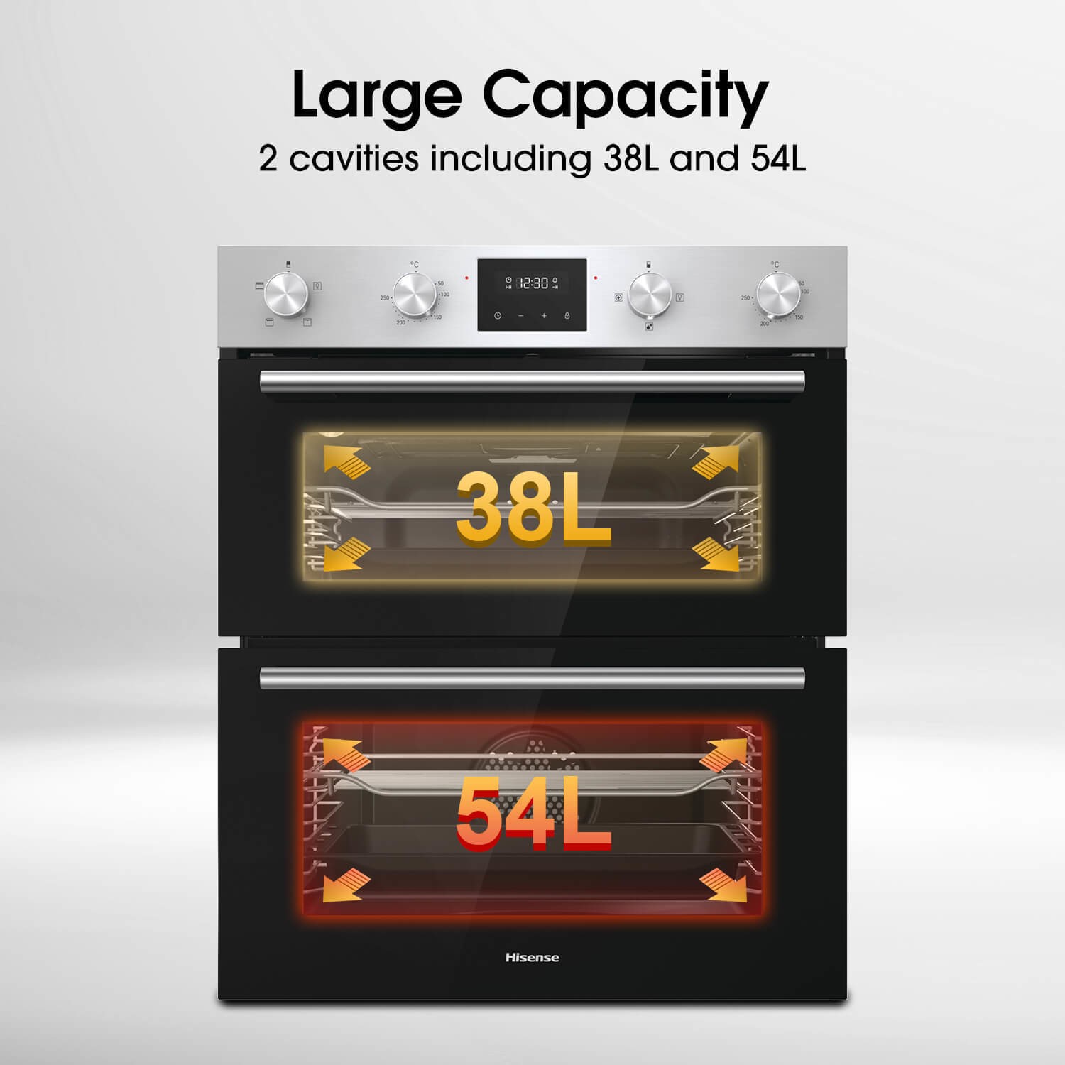 Hisense Built-Under Electric Double Oven - Stainless Steel - Image 4