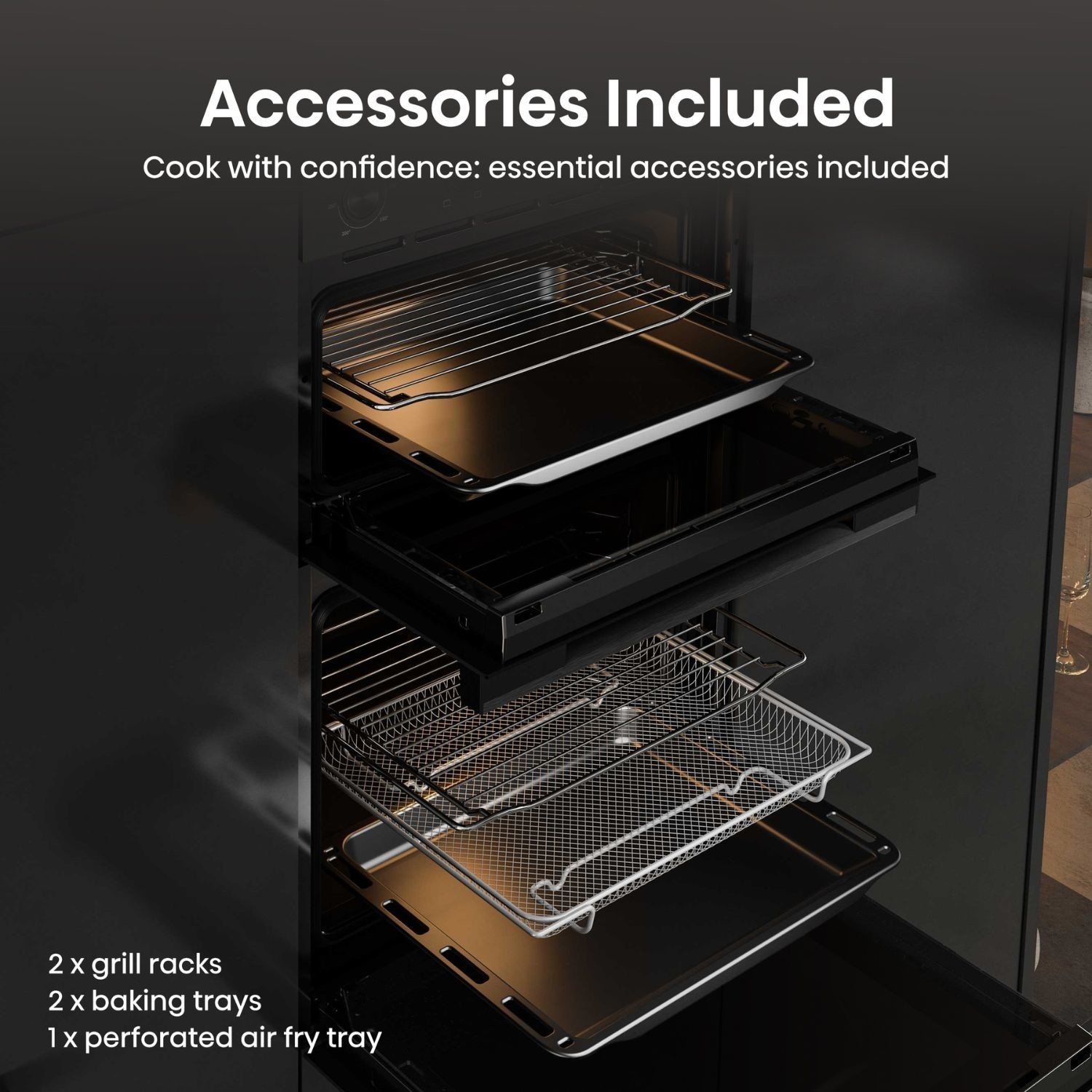 Hisense Hi6 Built-In Electric Double Oven - Black - Image 8