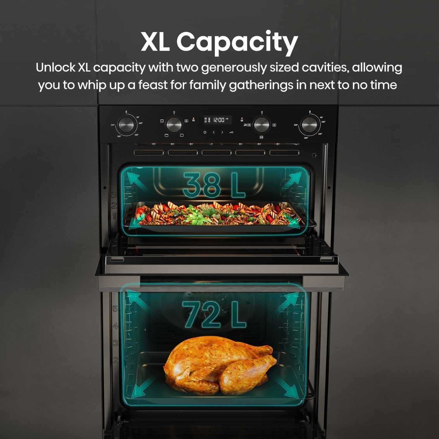 Hisense Hi6 Built-In Electric Double Oven - Black - Image 9