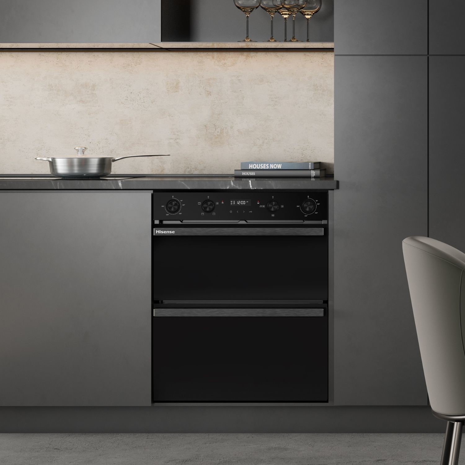 Hisense Hi6 Built-Under Electric Double Oven - Black - Image 2