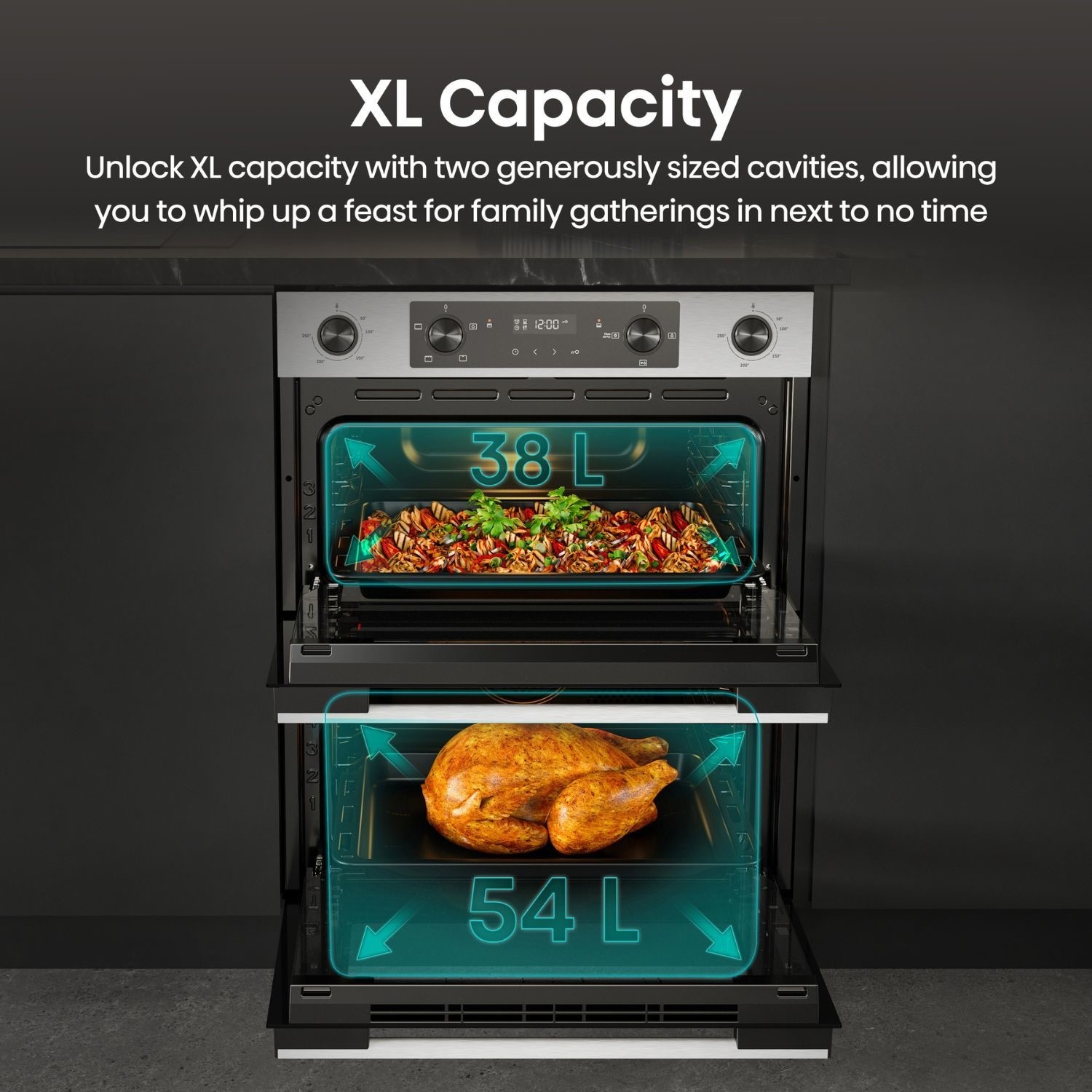 Hisense Hi6 Built-Under Electric Double Oven - Stainless Steel - Image 6