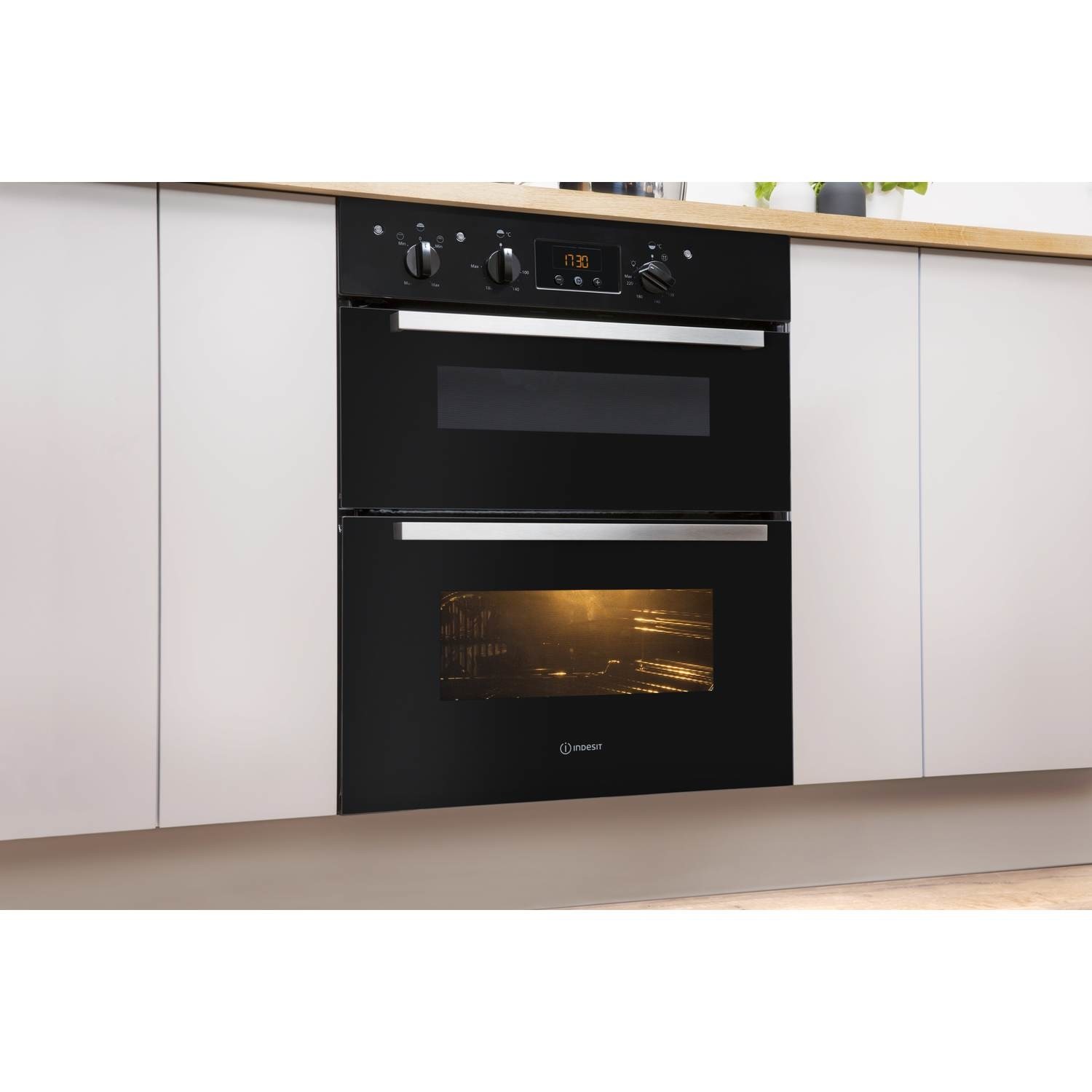 Indesit Aria Built-Under Electric Double Oven - Black - Image 3