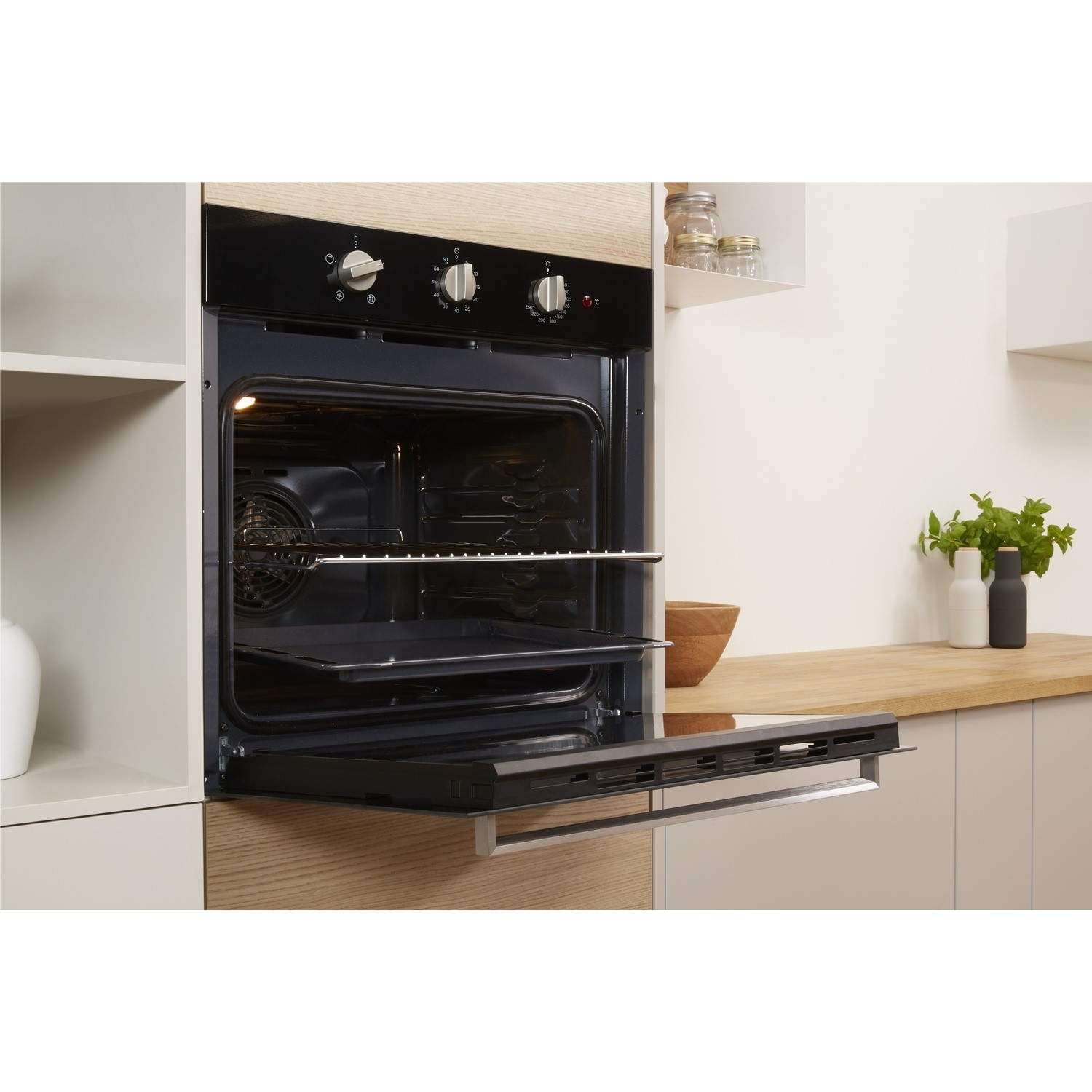 Indesit Aria Electric Fan Assisted Single Oven - Black - Image 6