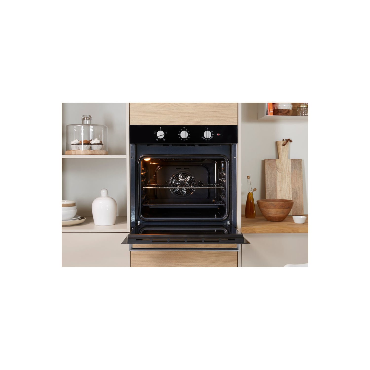 Indesit Aria Electric Fan Assisted Single Oven - Black - Image 7