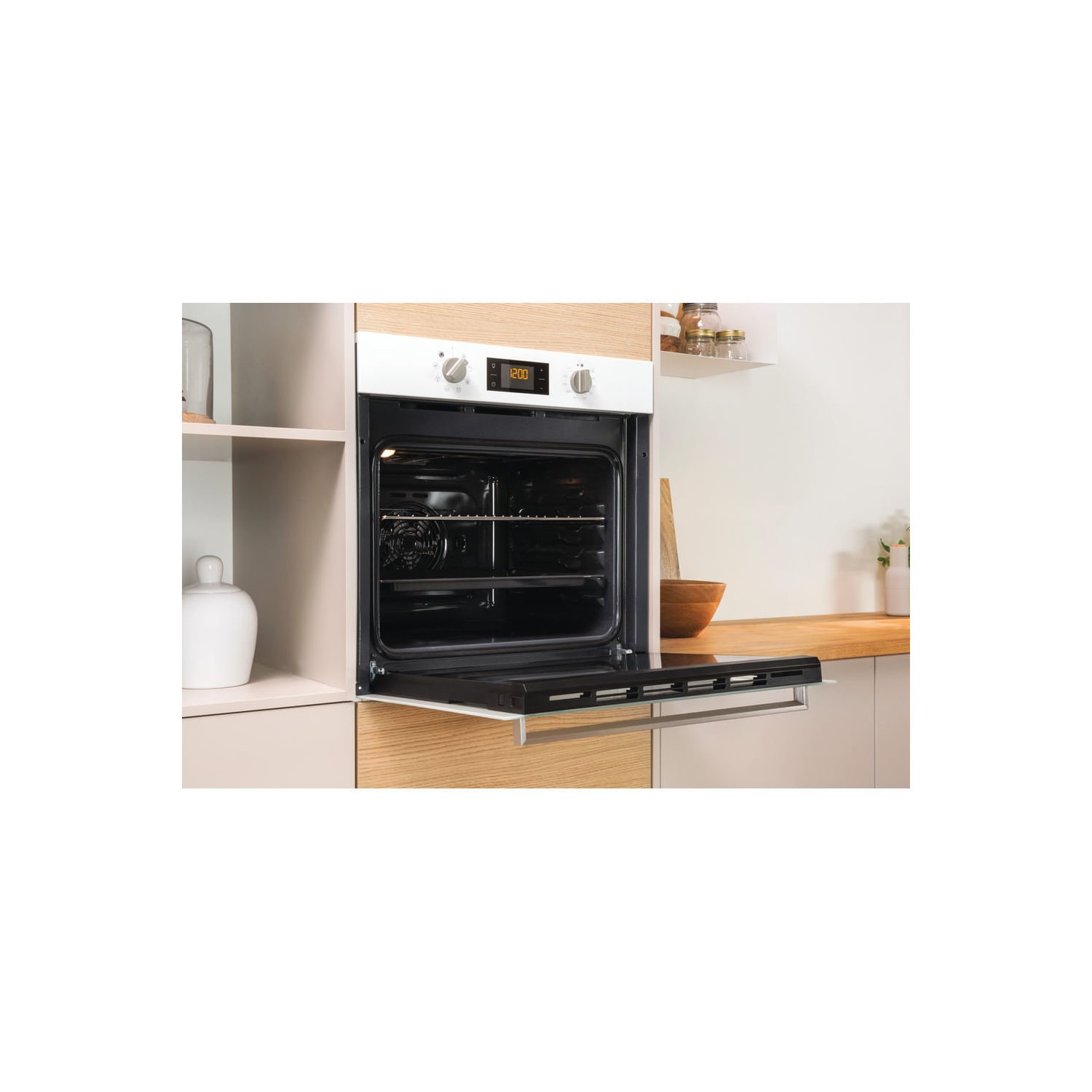 Indesit Aria Electric Fan Single Oven - White - Image 6