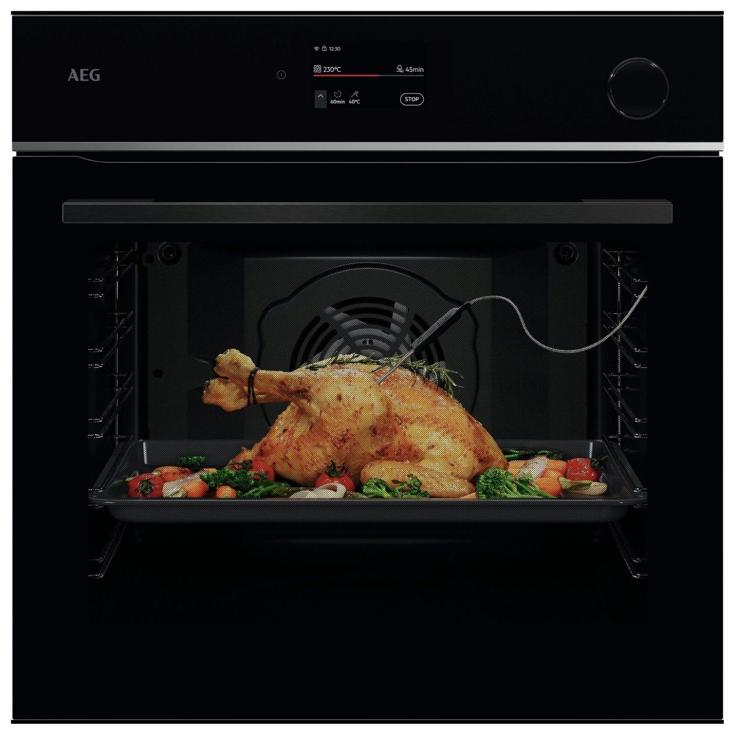 AEG 7000 Series SteamCrisp Electric Single Oven - Black