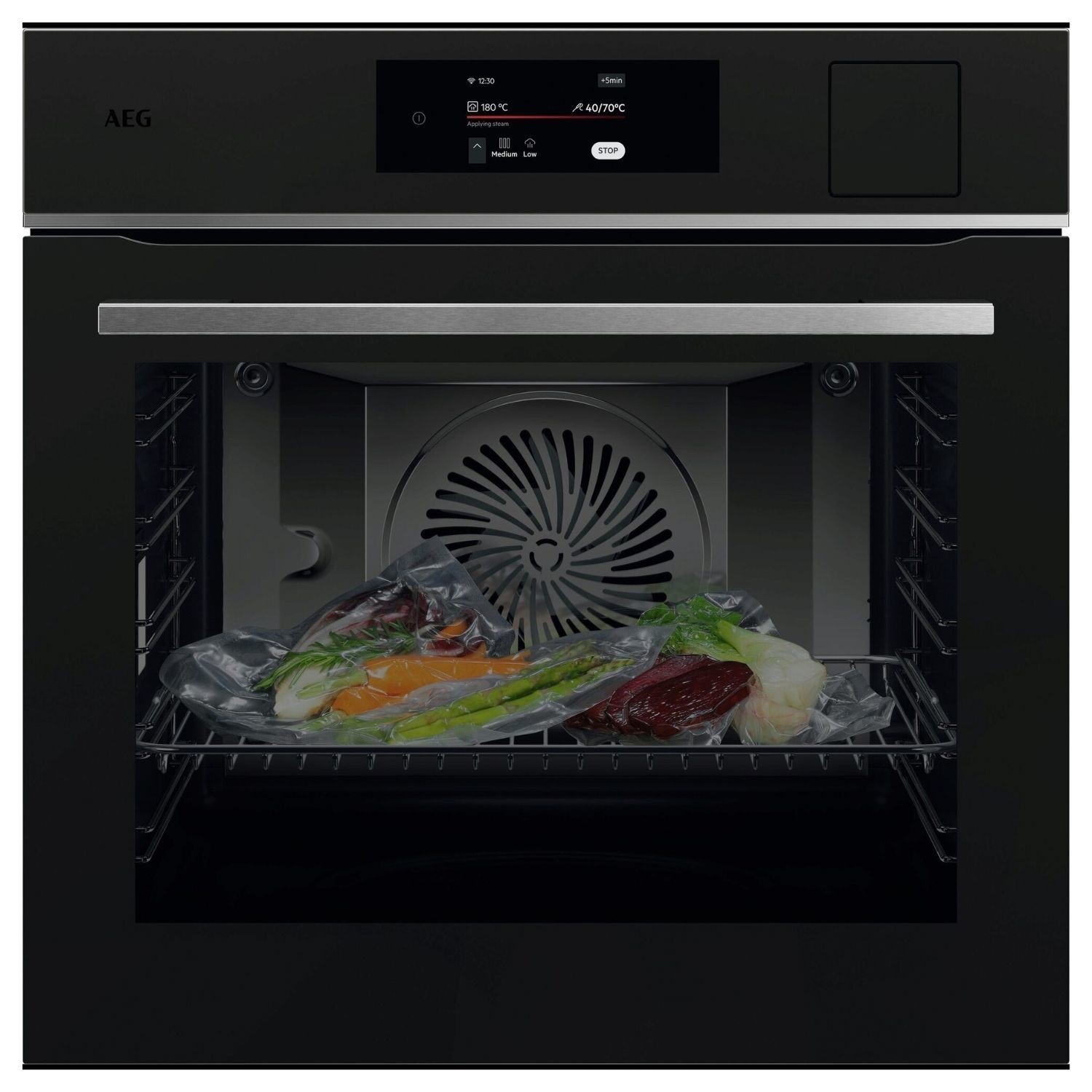 AEG 8000 Series MealAssist Electric Single Oven with SteamPro - Matt Black