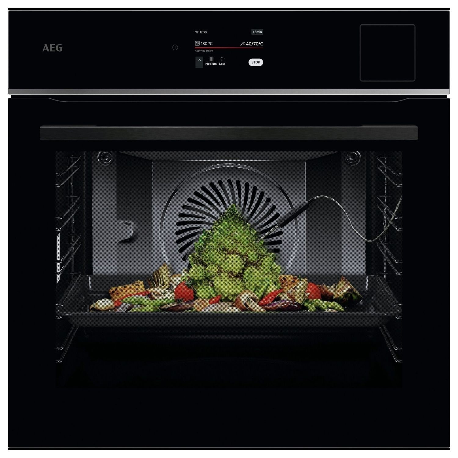 AEG 8000 Series MealAssist Electric Single Oven with SteamPro - Black