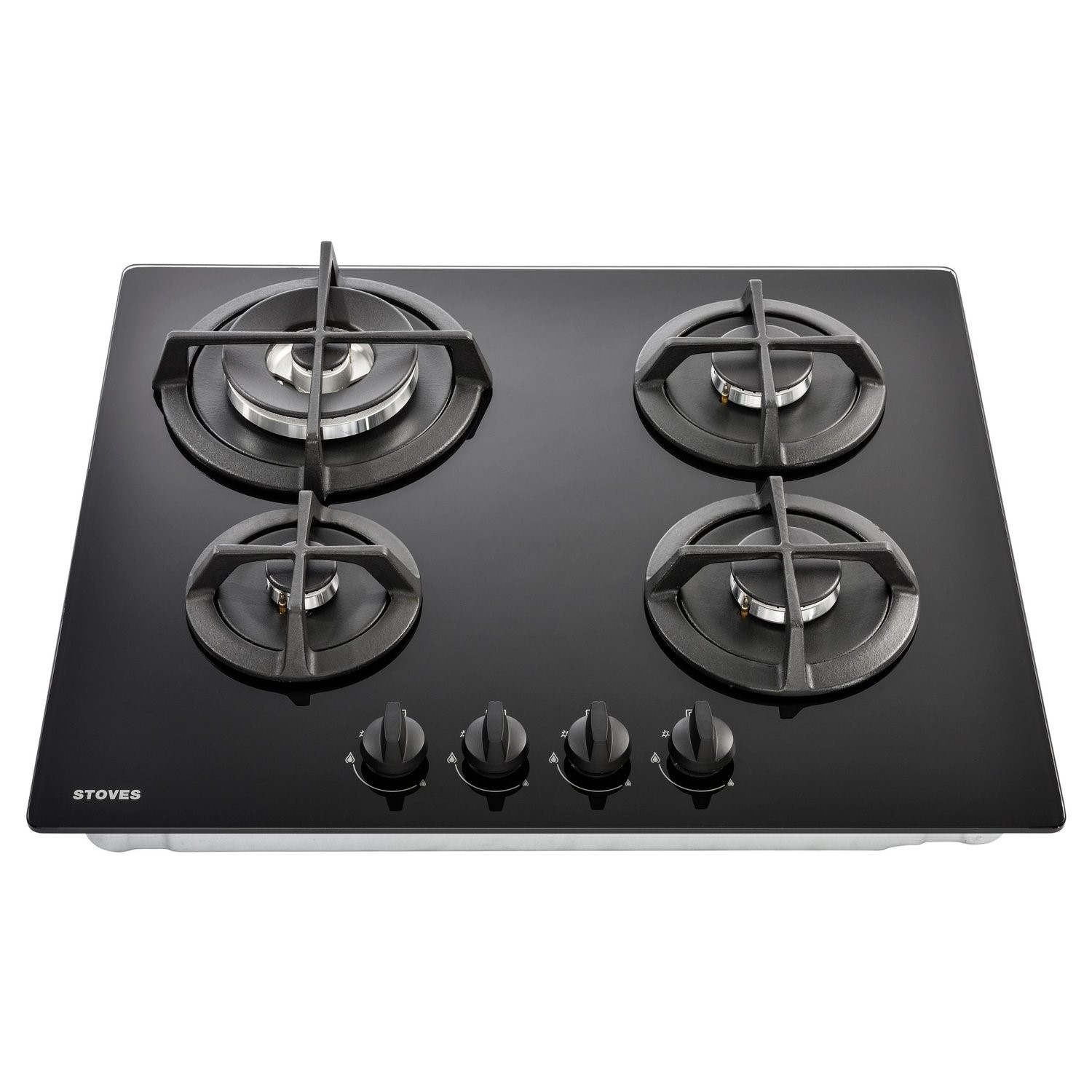 Stoves 58cm Gas on Glass 4 Burner Gas Hob - Black - Image 2