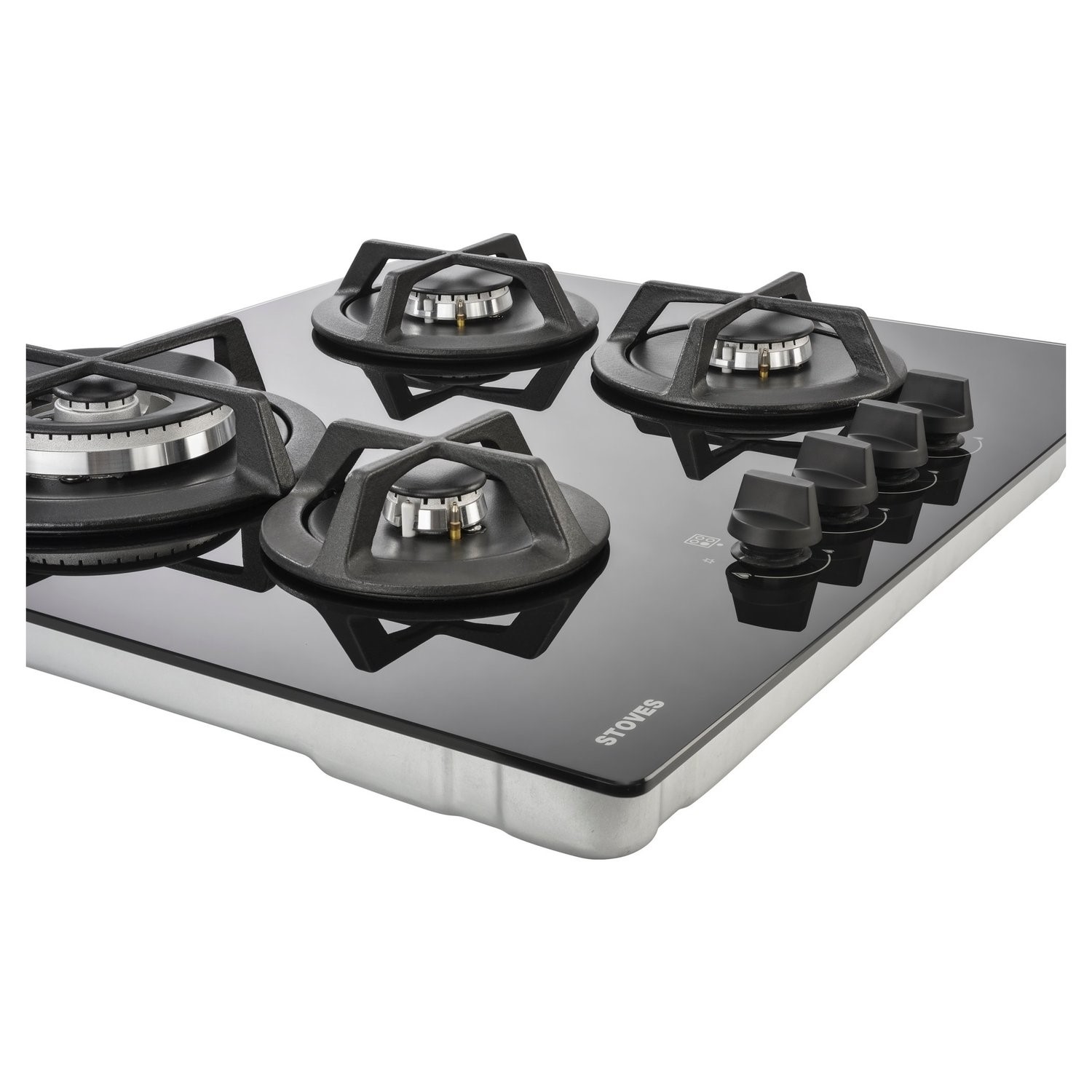 Stoves 58cm Gas on Glass 4 Burner Gas Hob - Black - Image 3
