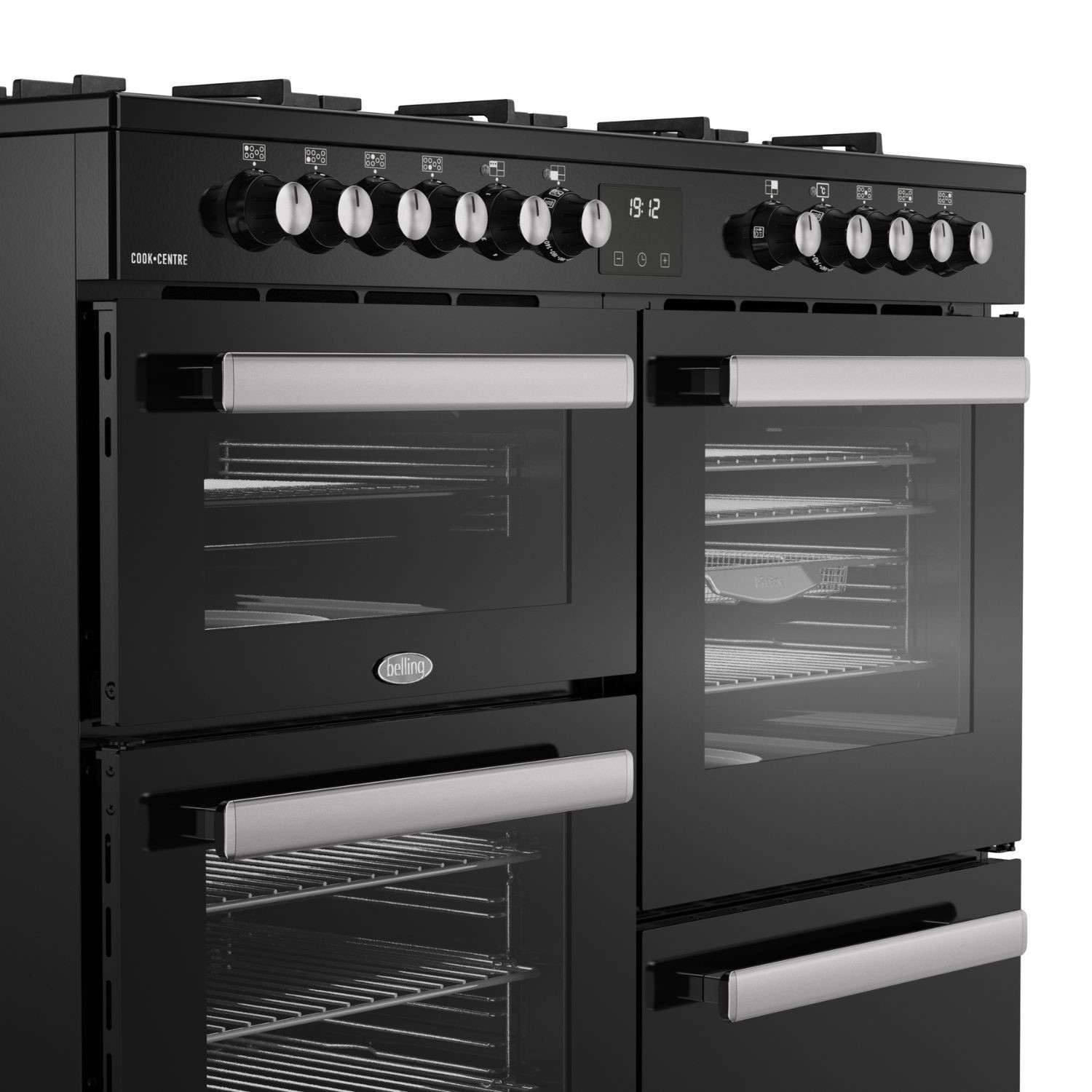 Belling Cookcentre 110cm Dual Fuel Range Cooker - Black - Image 2