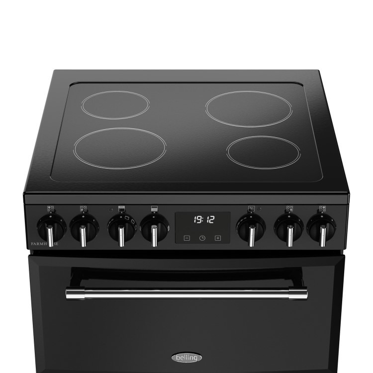 Belling Farmhouse 60cm Electric Ceramic Cooker - Black - Image 2