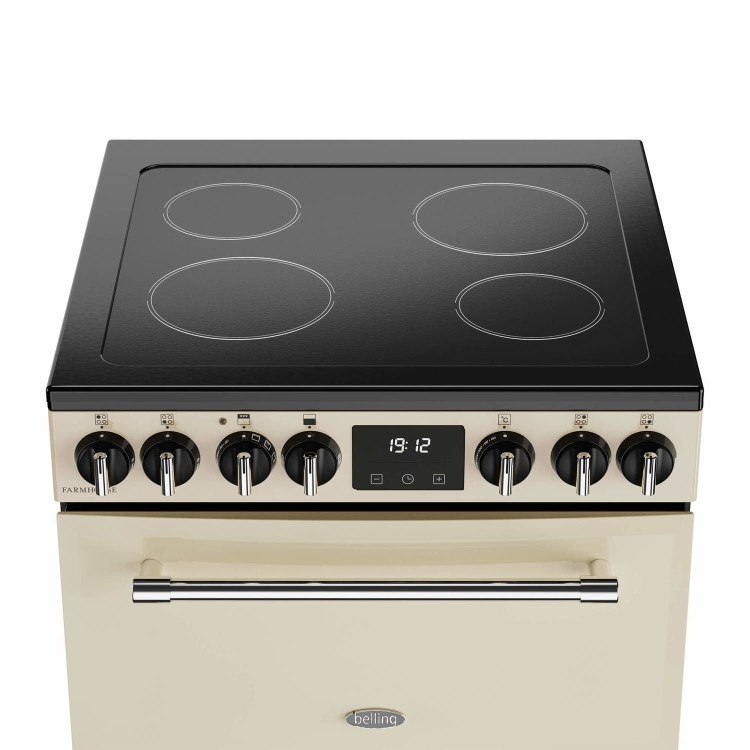 Belling Farmhouse 60cm Electric Ceramic Cooker - Cream - Image 2