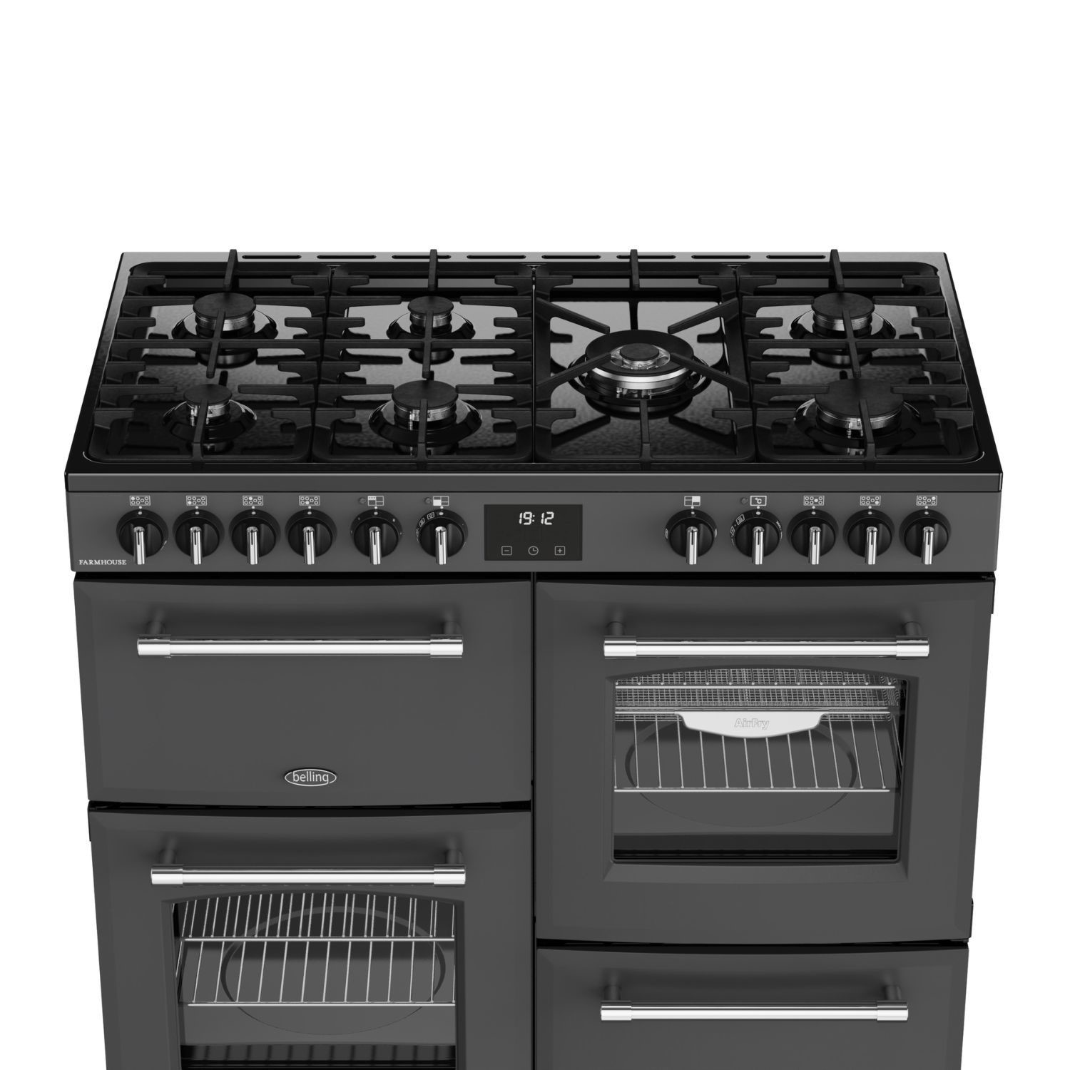 Belling Farmhouse 100cm Dual Fuel Range Cooker - Grey - Image 7