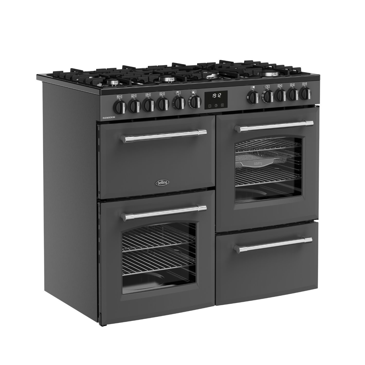 Belling Farmhouse 100cm Dual Fuel Range Cooker - Grey - Image 5