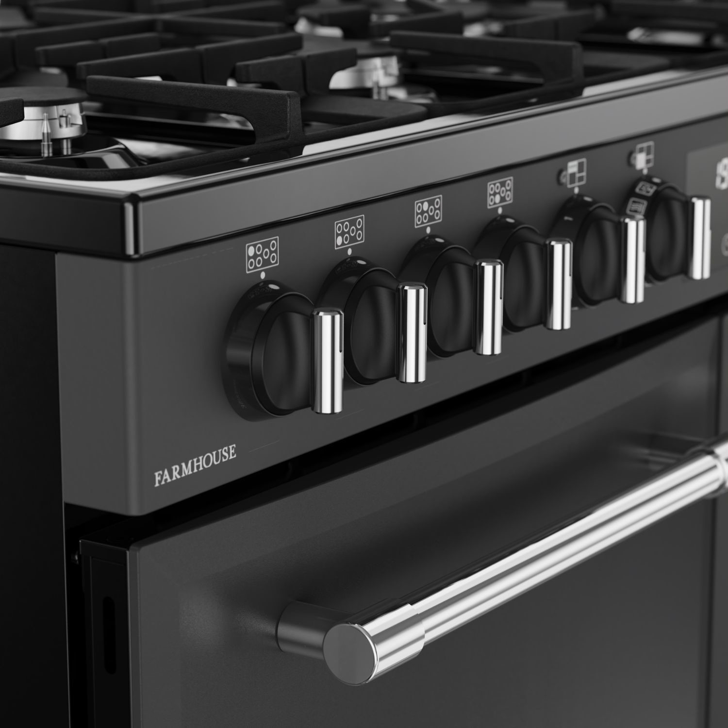 Belling Farmhouse 100cm Dual Fuel Range Cooker - Grey - Image 3