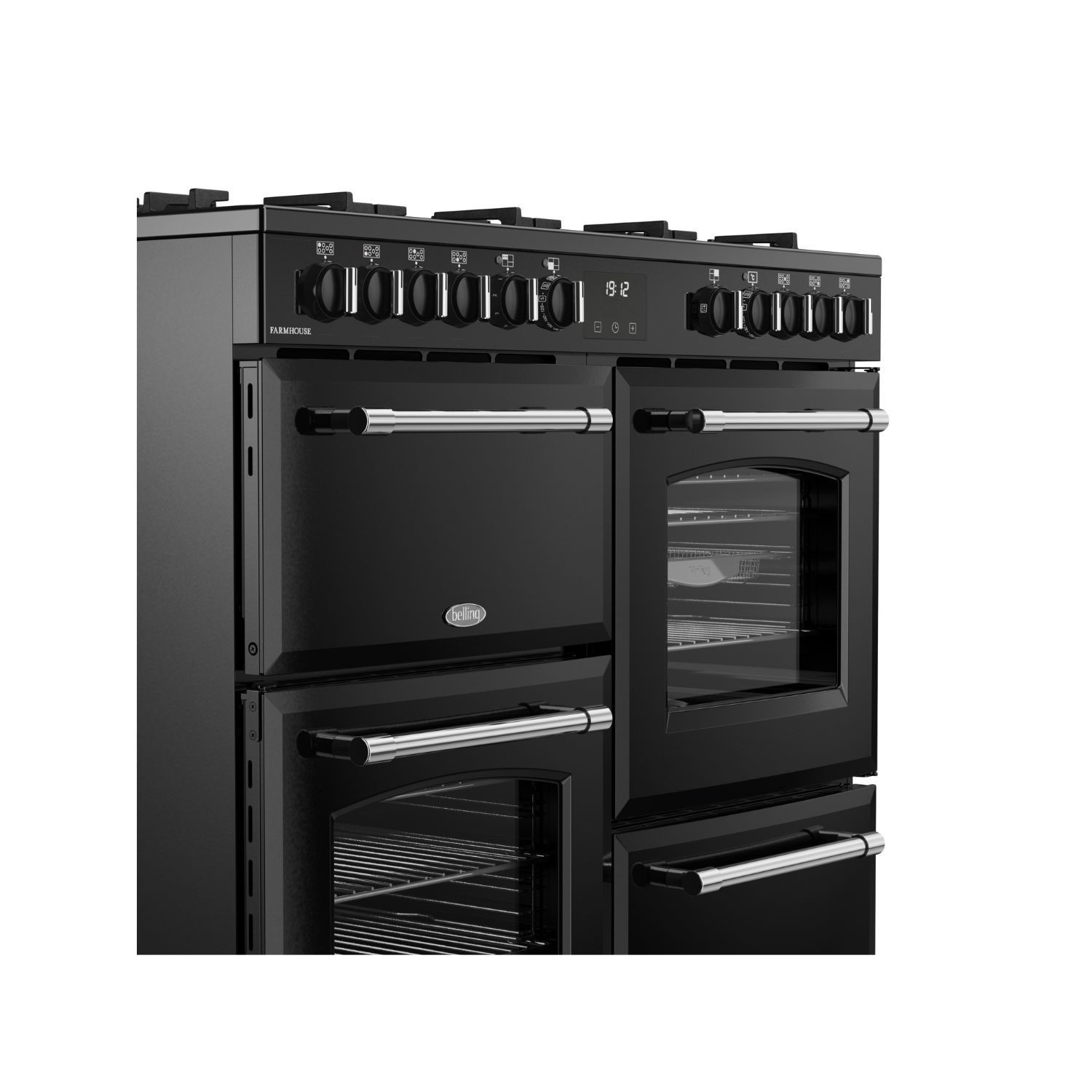 Belling Farmhouse 100cm Dual Fuel Range Cooker - Black - Image 3