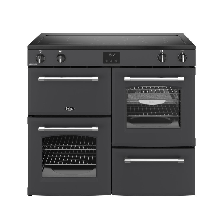 Belling Farmhouse 100cm Electric Induction Range Cooker - Grey