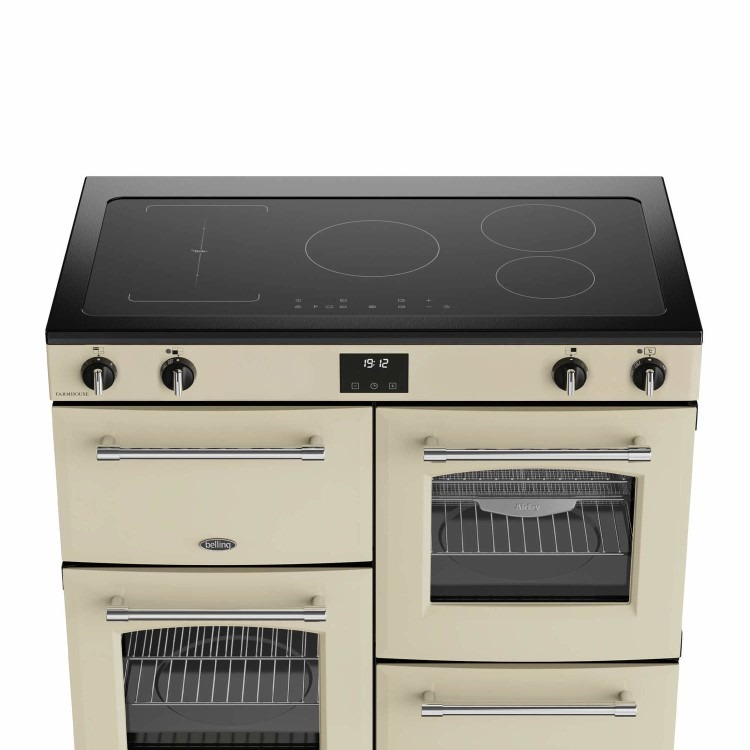Belling Farmhouse 100cm Electric Induction Range Cooker - Cream - Image 3