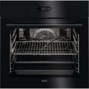 AEG 9000 Series SteamPro Pyrolytic Self-Cleaning Single Oven with Food Probe - Black