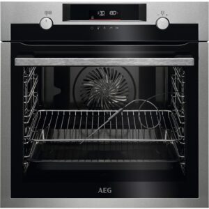 AEG 6000 Series SteamBake Pyrolytic Self-Cleaning Single Oven with Food Probe - Stainless Steel