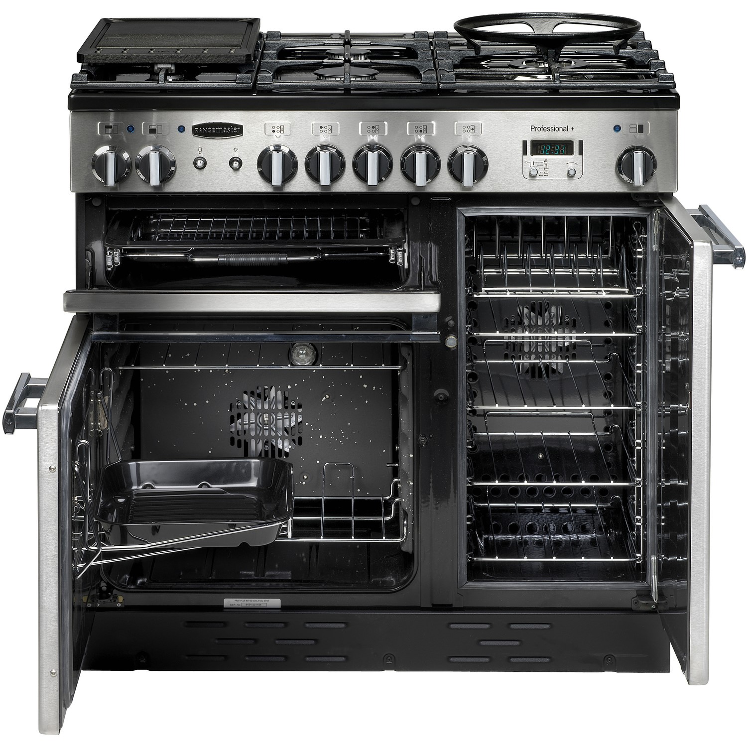 Rangemaster Professional Plus 90cm Dual Fuel Range Cooker - Stainless Steel - Image 8