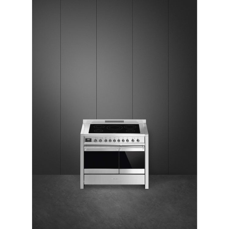 Smeg Opera 100cm Electric Induction Range Cooker - Stainless Steel - Image 2