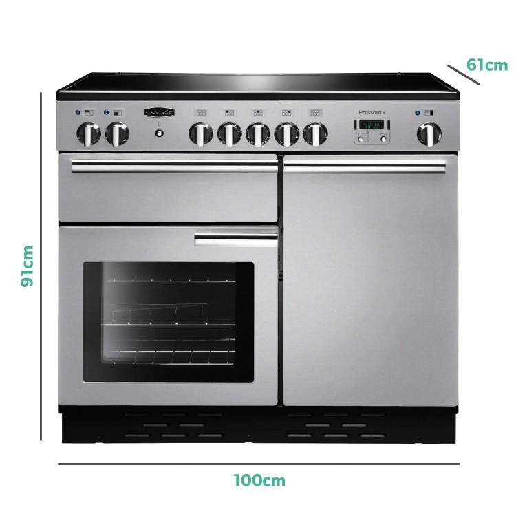 Rangemaster Professional Plus 100cm Electric Induction Range Cooker - Stainless Steel - Image 4