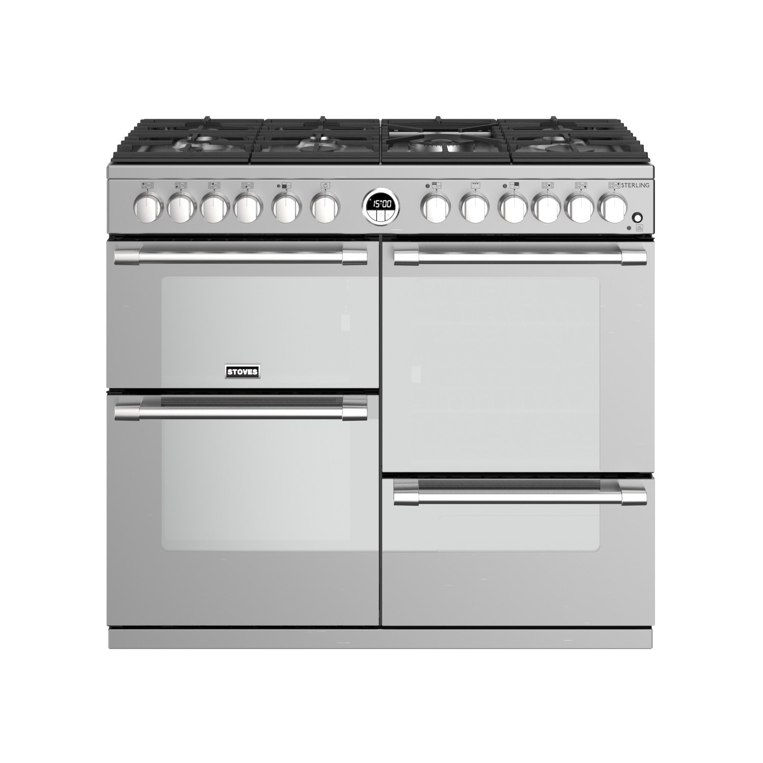 Refurbished Stoves Sterling S1100DF 110cm Dual Fuel Range Cooker Stainless Steel