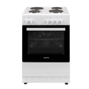Refurbished electriQ EQEC60W1 60cm Single Oven Electric Cooker with Sealed Plate Hob White