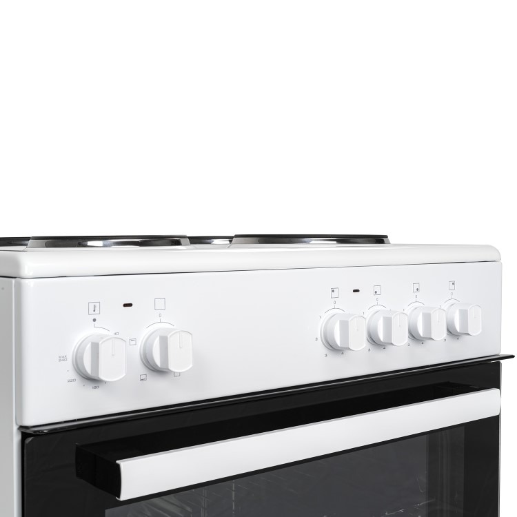 electriQ 60cm Electric Cooker with Sealed Plate Hob - White - Image 4