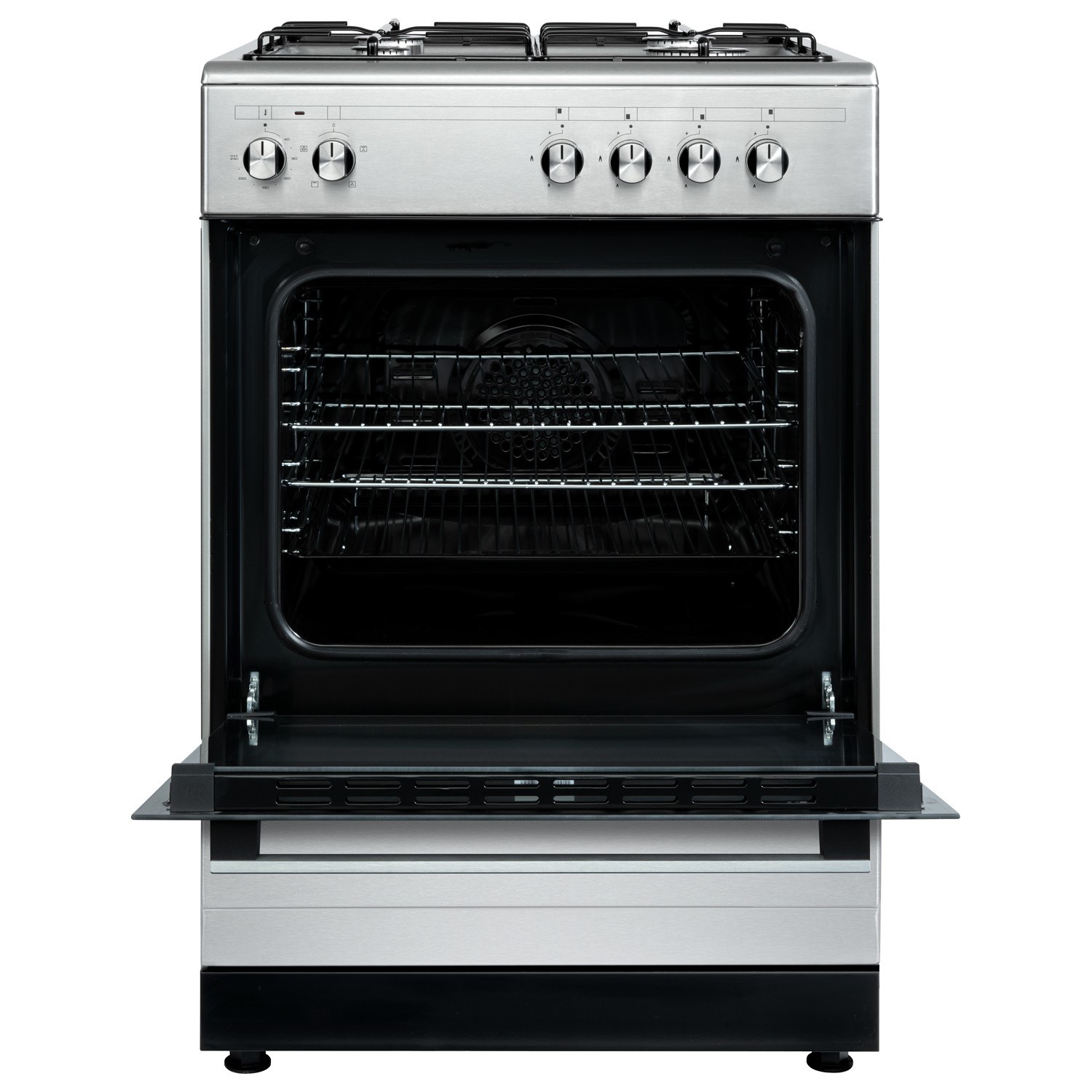 electriQ 60cm Dual Fuel Single Oven Cooker - Stainless Steel - Image 2