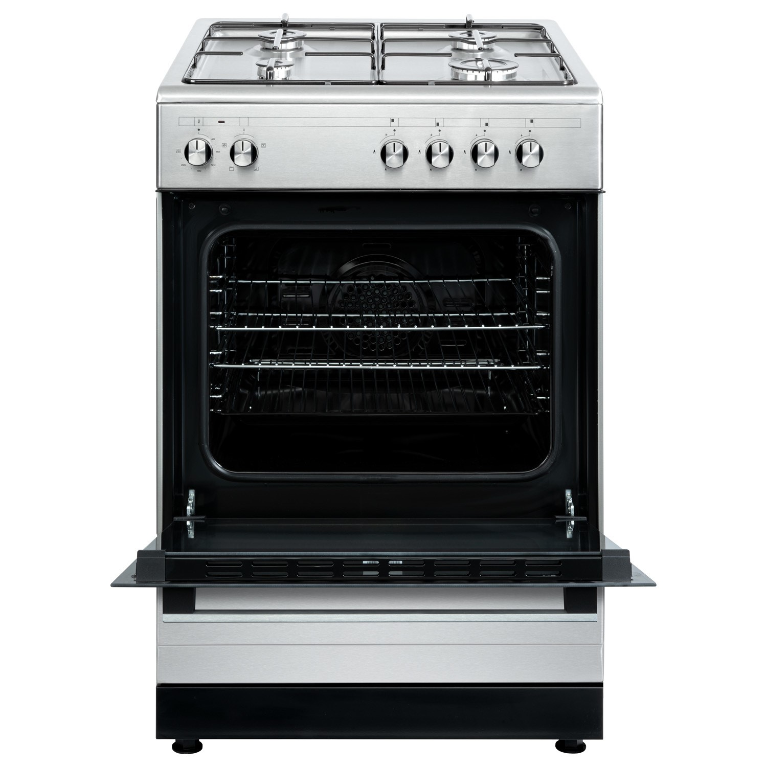 electriQ 60cm Dual Fuel Single Oven Cooker - Stainless Steel - Image 3