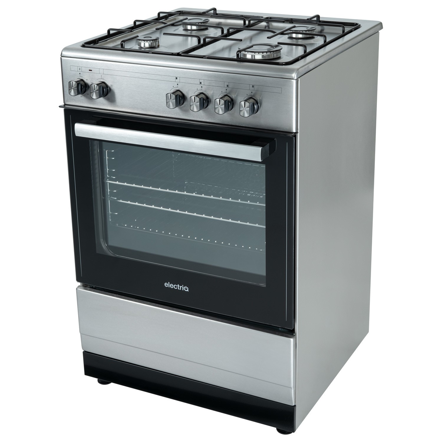 electriQ 60cm Dual Fuel Single Oven Cooker - Stainless Steel - Image 4