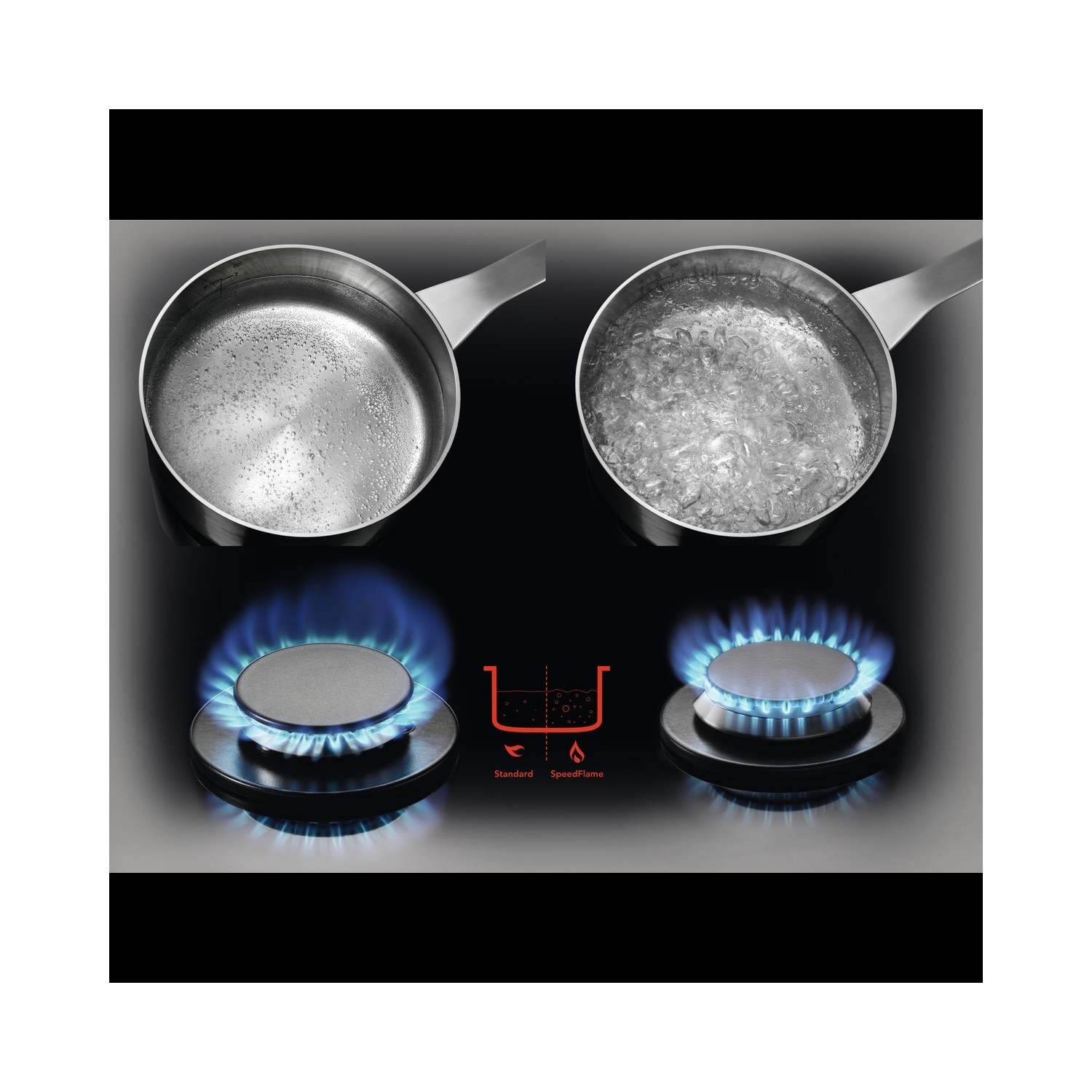 AEG 6000 Series 60cm 4 Burner Gas Hob with Wok Burner - Stainless Steel - Image 5