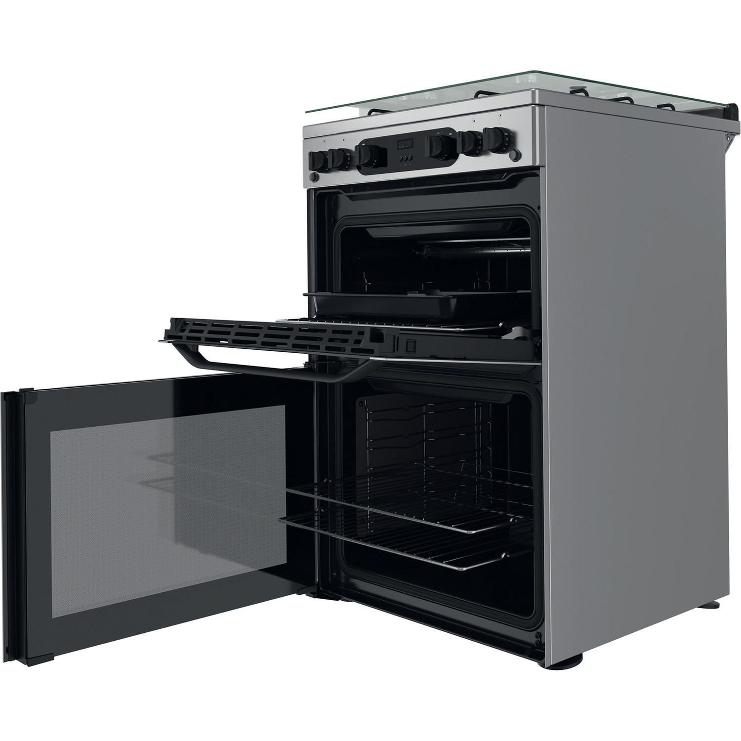 Hotpoint 60cm Gas Cooker with Lid - Stainless Steel - Image 10