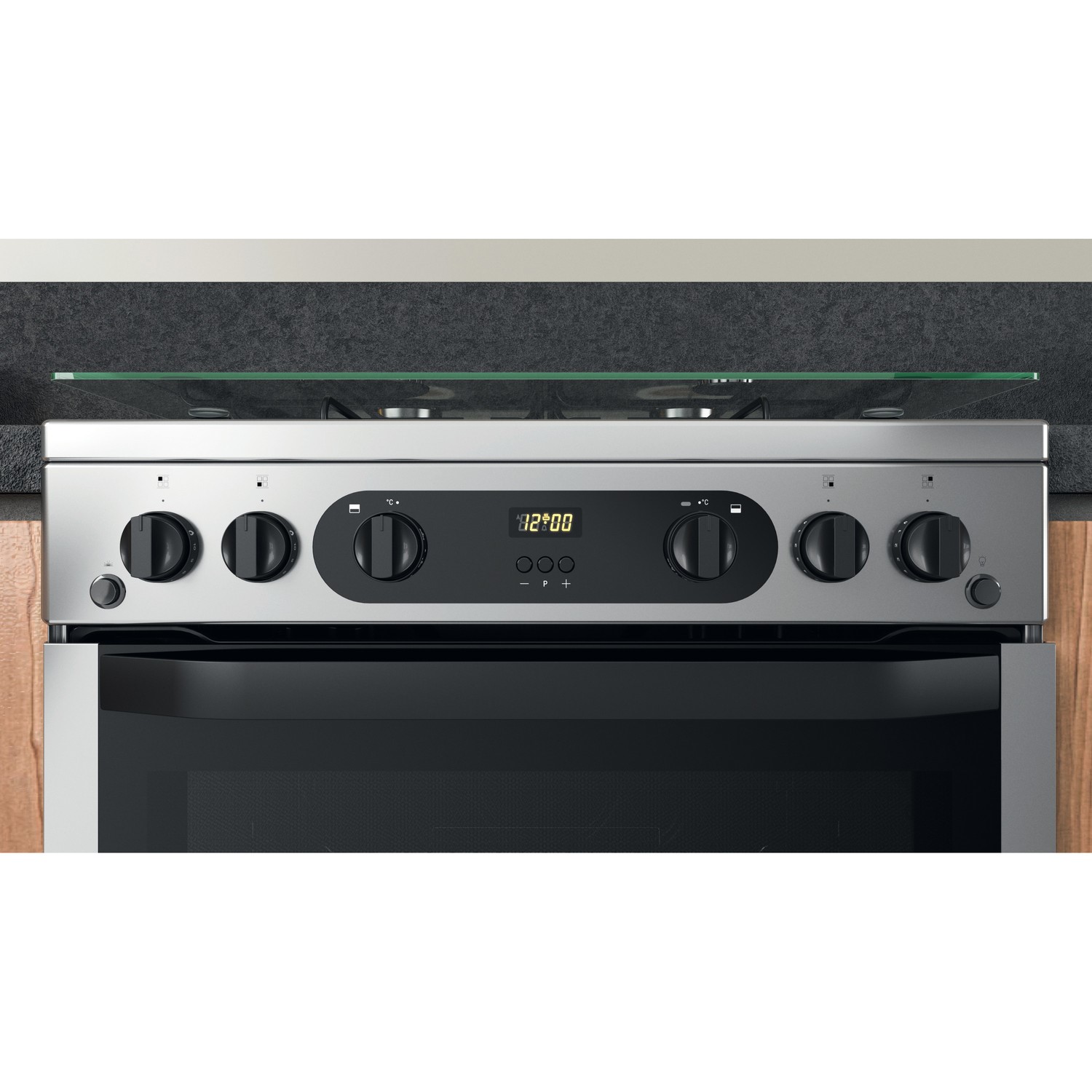 Hotpoint 60cm Gas Cooker with Lid - Stainless Steel - Image 3