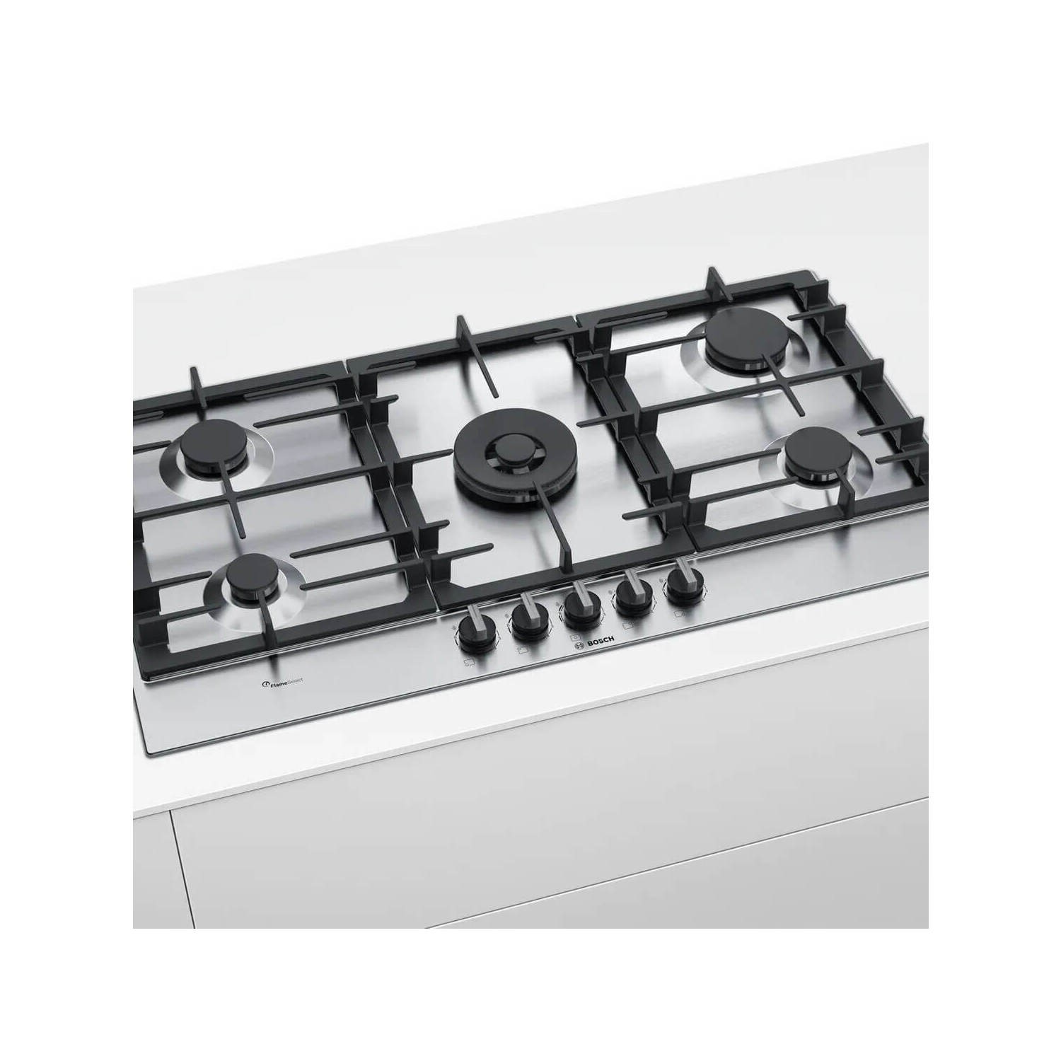 Bosch Series 6 90cm 5 Burner Gas Hob - Stainless Steel - Image 3