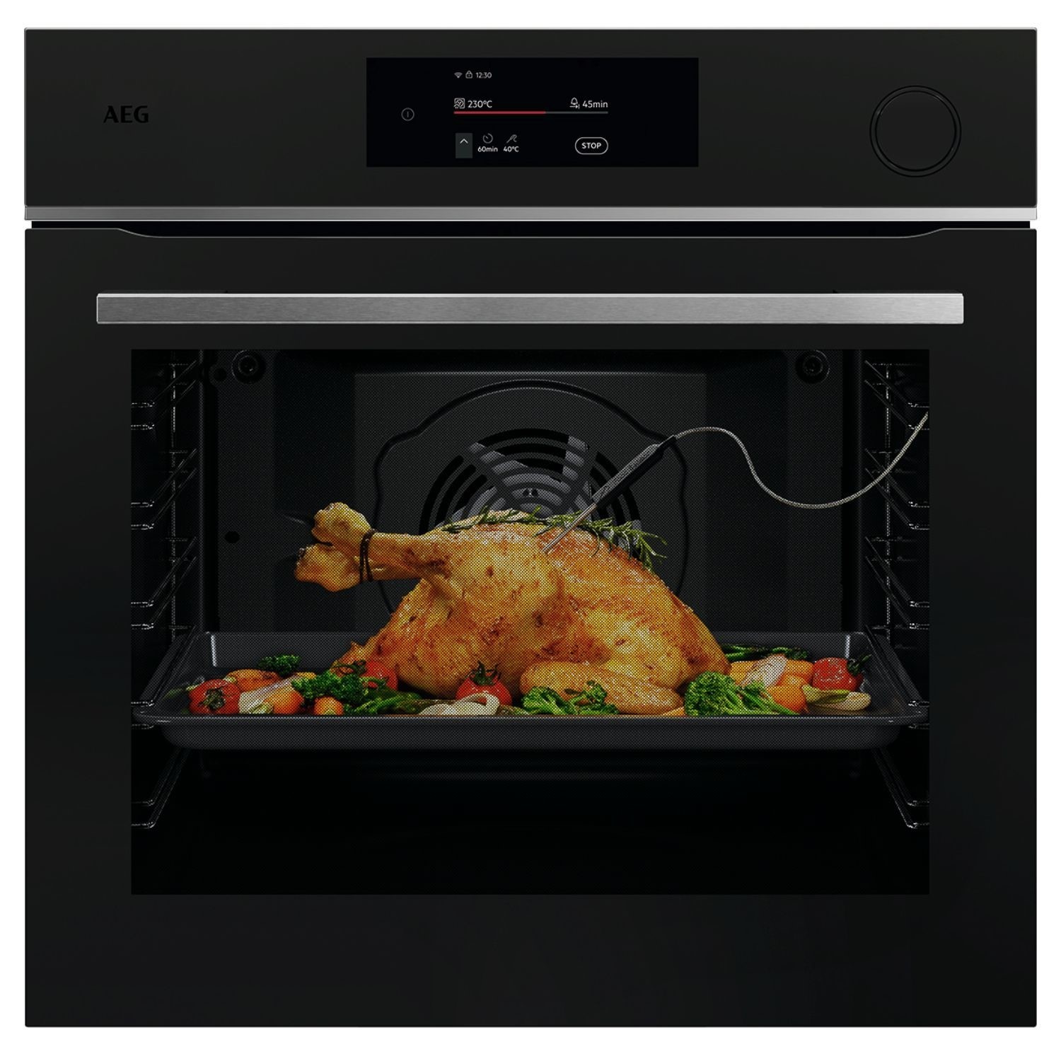 AEG 7000 Series SteamCrisp Electric Single Oven - Matt Black