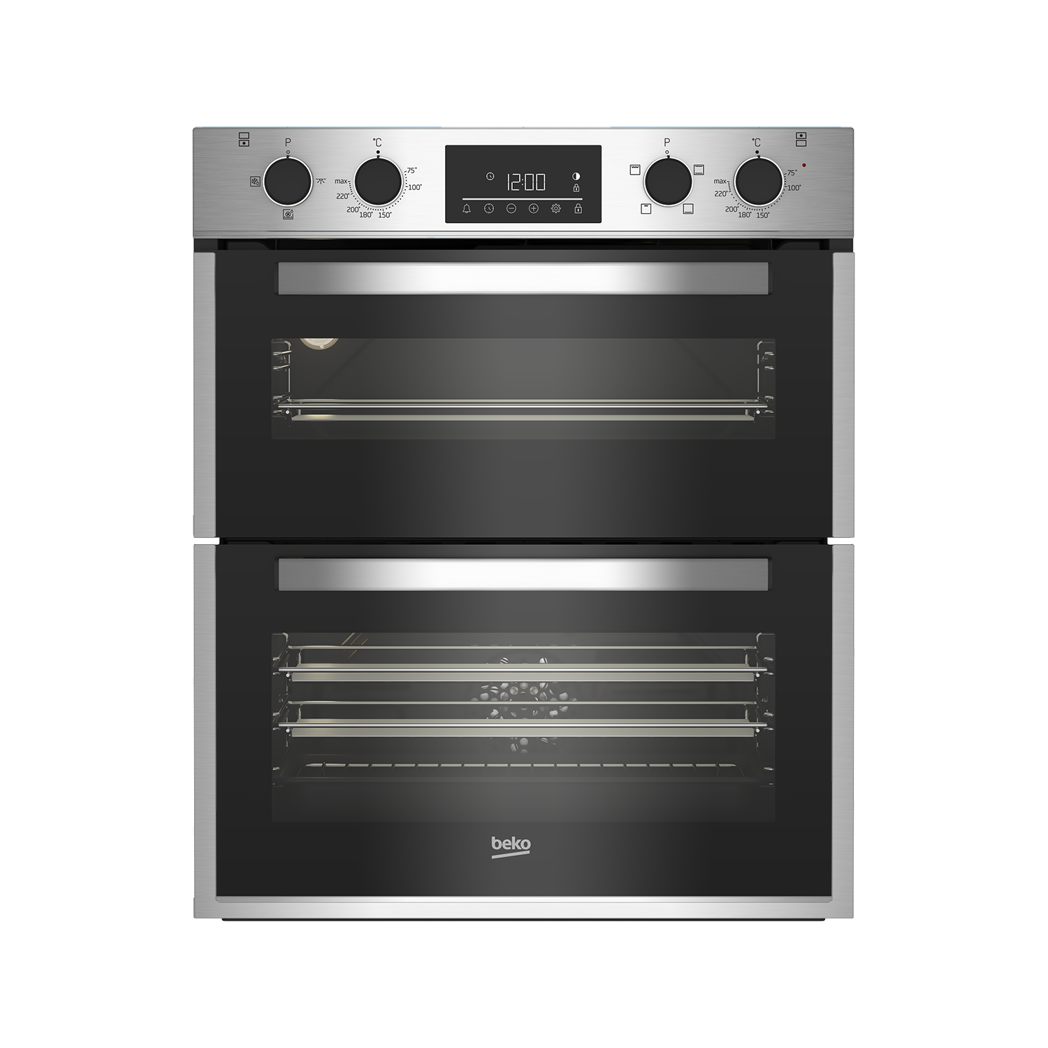 Beko Built Under Electric Double Oven - Stainless Steel