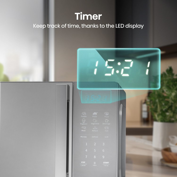 Hisense 20L Freestanding Combination Microwave Oven & Grill - Silver - Image 9