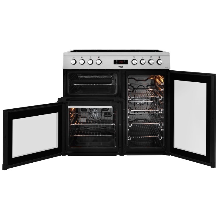 Beko 90cm Electric Range Cooker - Stainless Steel - Image 2