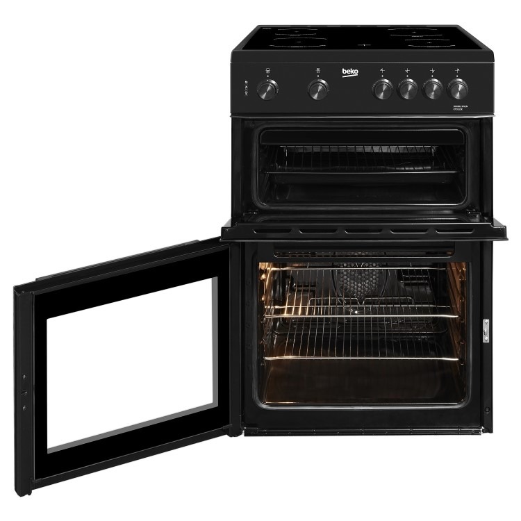 Beko 60cm Twin Cavity Electric Cooker - Black - Image 2