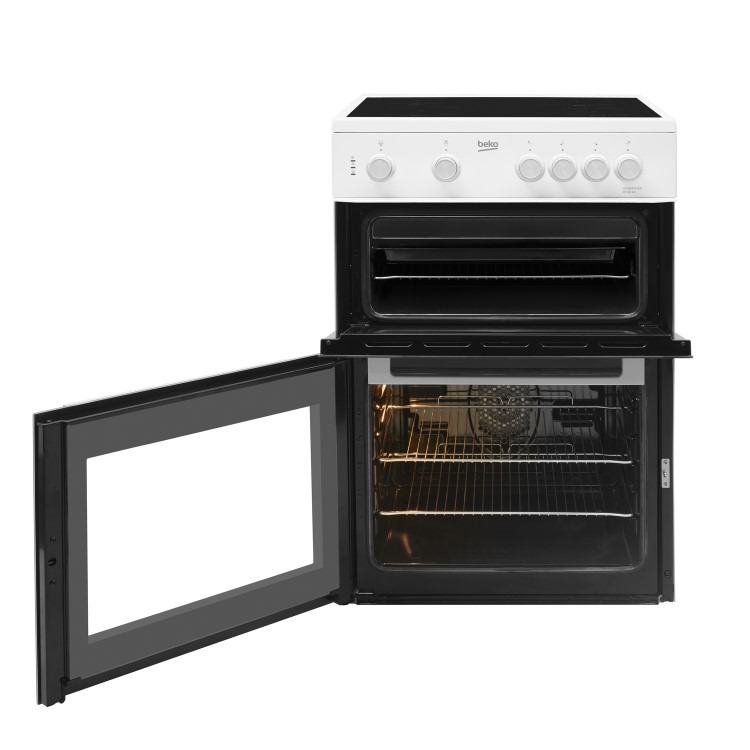 Beko 60cm Twin Cavity Electric Cooker - White - Image 2