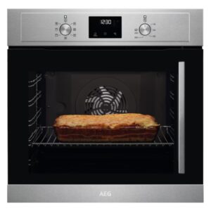 AEG 3000 Series Electric Single Oven with Right Hand Opening Door - Stainless Steel