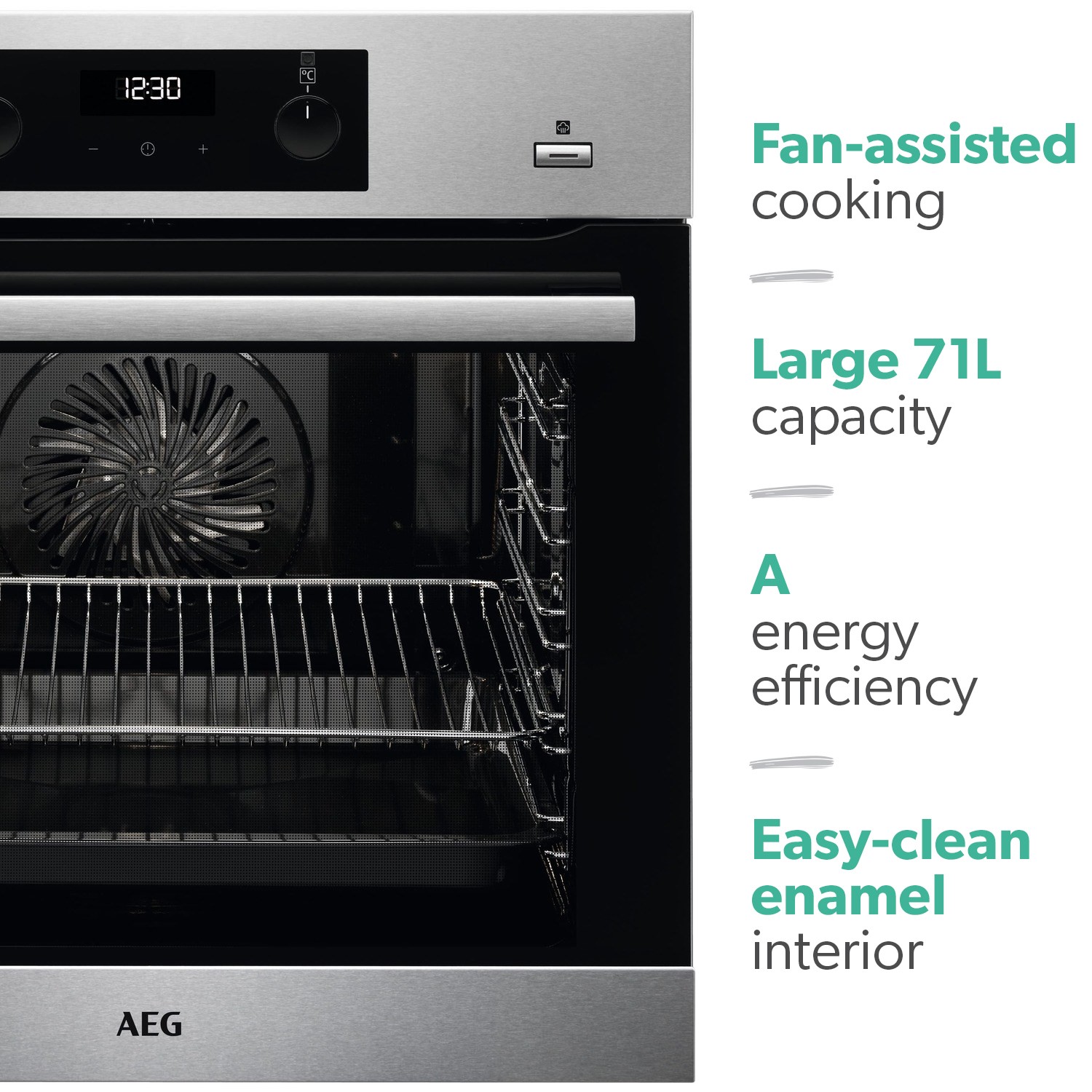 AEG 6000 Series SteamBake Electric Single Oven - Stainless Steel - Image 2