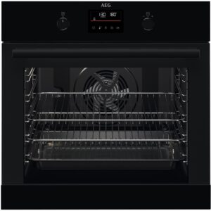 AEG 6000 Series SteamBake Pyrolytic Self-Cleaning Electric Single Oven - Black