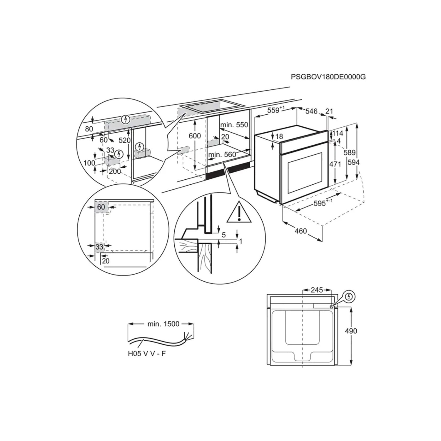 AEG 6000 Series SteamBake Pyrolytic Self-Cleaning Single Oven with Food Probe - Black - Image 7